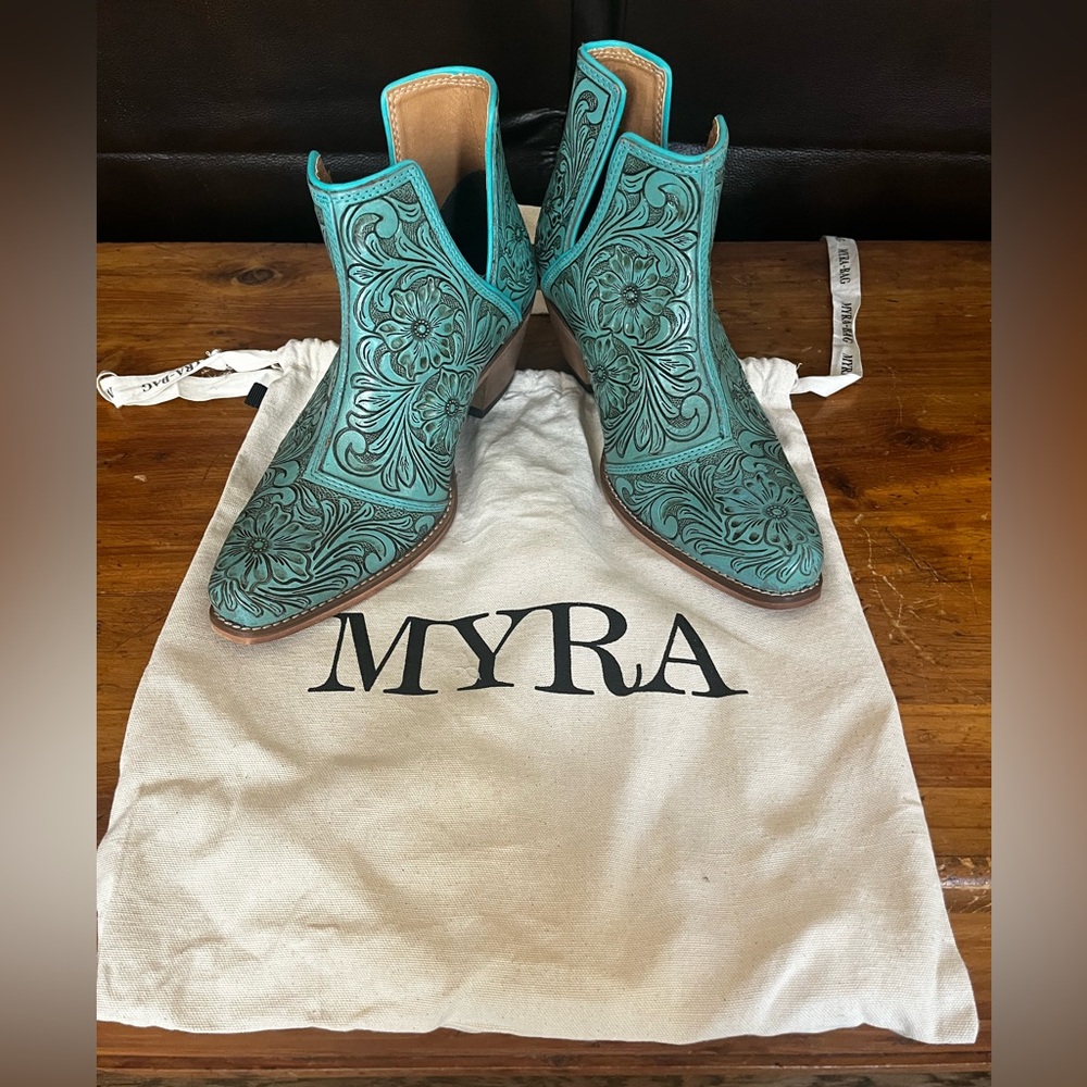 Brand New New Worn Myra Booties. Beautiful! Size 8 and super comfy.